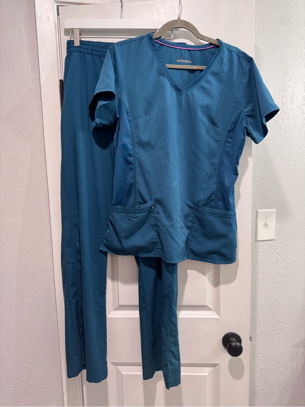 Purple Label Yoga Women's Scrub Set in Teal